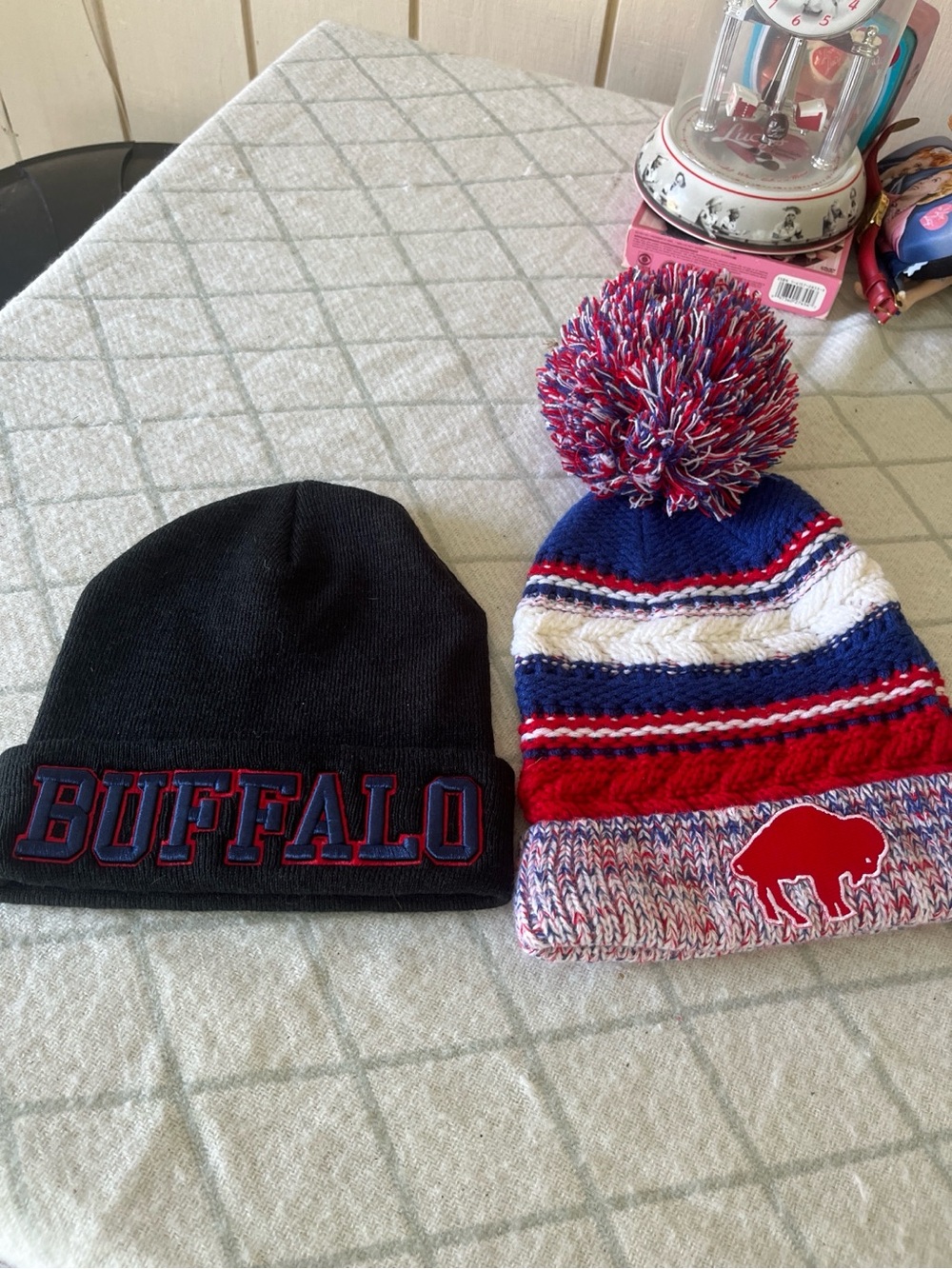 Buffalo David Bitton Beanie Set - Black, Red, Blue & White.  His and hers!!